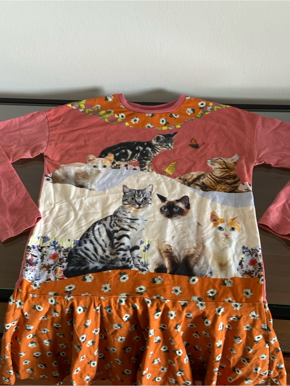 Molo GOTS Certified Organic Cotton Cat Kitten Dress 146/152 US kids 10-12